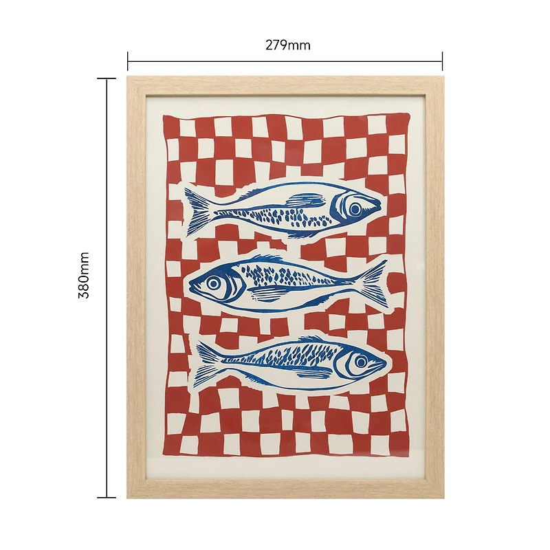12" x 16" Blue Fish Framed Wall Décor by Ashland®