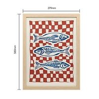 12" x 16" Blue Fish Framed Wall Décor by Ashland®