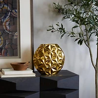 CosmoLiving by Cosmopolitan Aluminum Faceted Geometric Vase