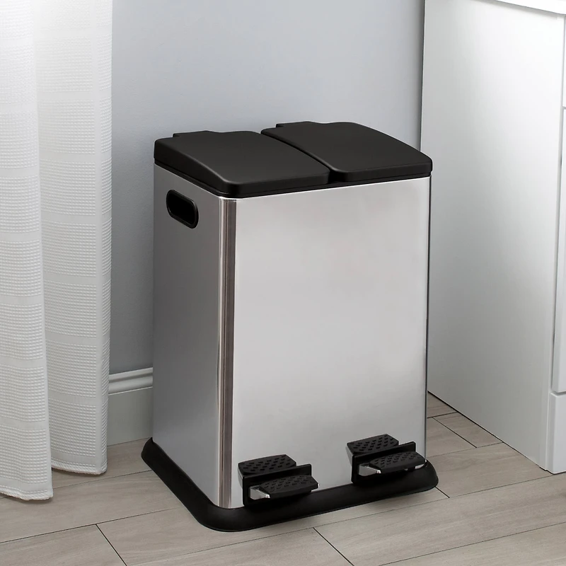 Organize It All Dual Compartment Recycling Bin