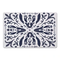 Distressed Floral Floor Mat