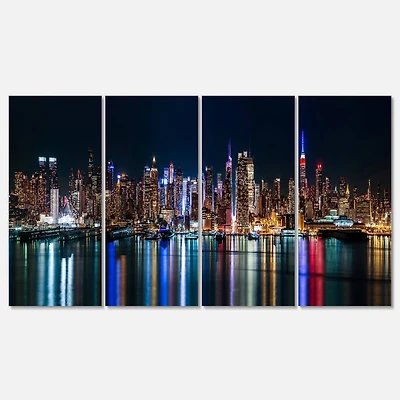 Designart - New York Midtown Night Panorama