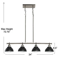 Hello Honey® Robert Stevenson Lighting Walsh Metal 4-Light Linear Chandelier with Shades