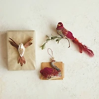 Hello Honey® 5" Feather Swan Ornament with Crown, Glitter & Sequins