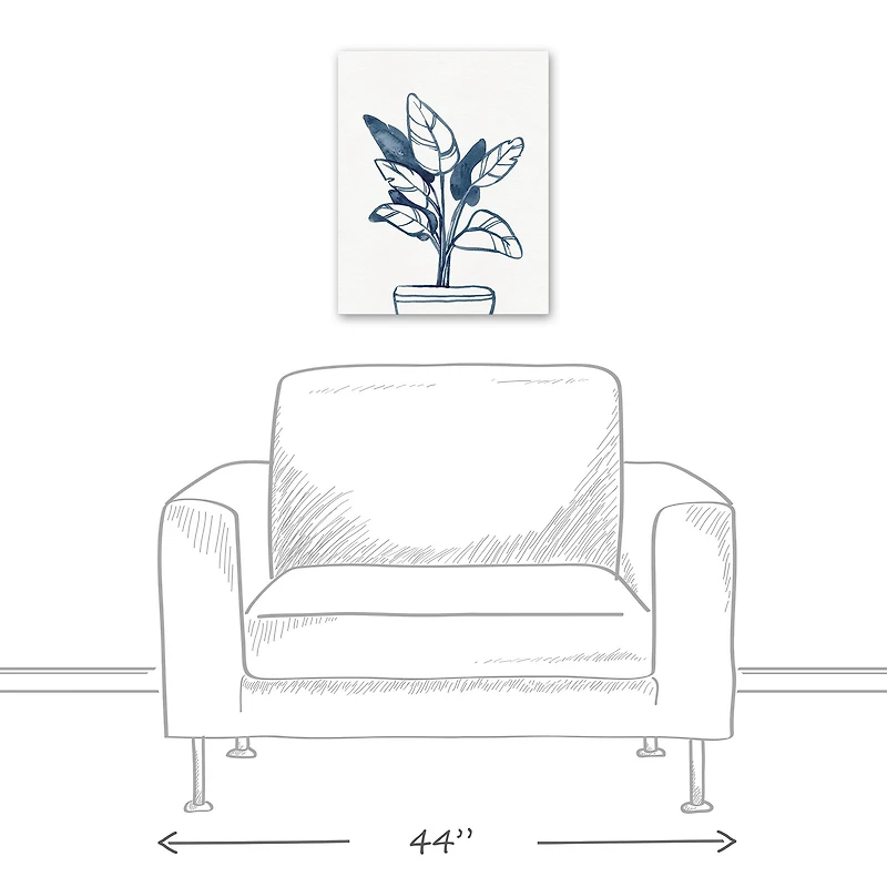 Indigo Palms 16" x 20" Canvas Wall Art