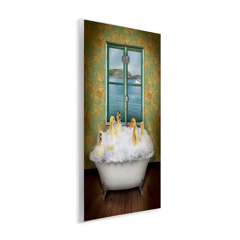 Stupell Industries Ducks Bathing Tub Ocean View Wall Plaque Art