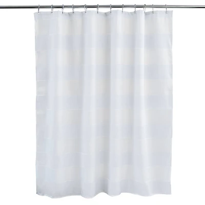 Elle Décor White Jacquard Weave Shower Curtain