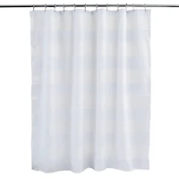 Elle Décor White Jacquard Weave Shower Curtain