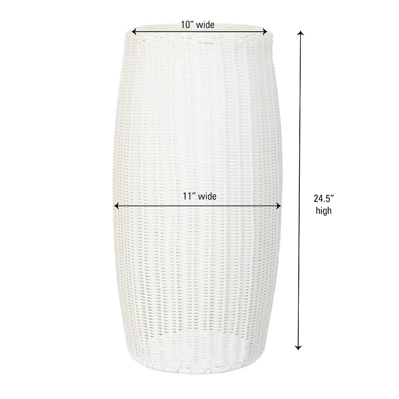 Household Essentials 24.5" White Woven Pedestal