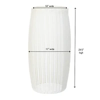 Household Essentials 24.5" White Woven Pedestal