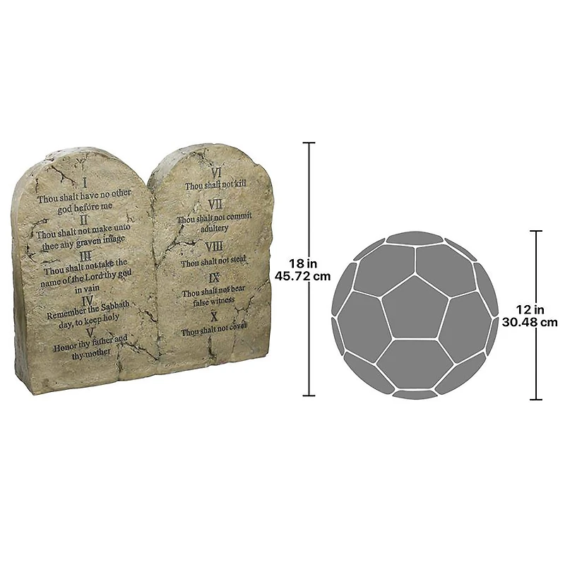 Design Toscano 18" Ten Commandments Sculptural Tablet