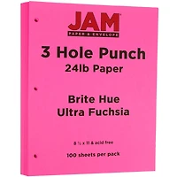 JAM Paper 3 Hole Punch 8.5" x 11" 24lb. Paper