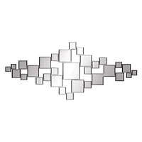 The Novogratz Silver Glam Wood Wall Mirror, 48" x 21"