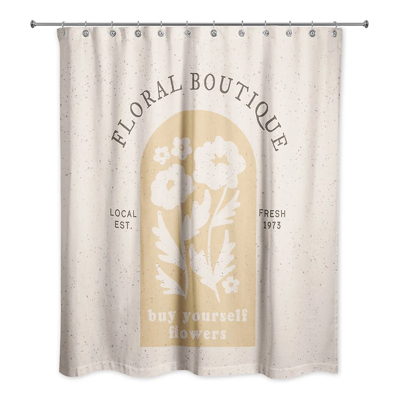 Floral Boutique Mod Sign 71" x 74" Shower Curtain