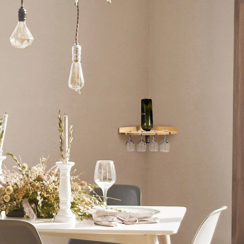 Wood Wall Mounted Wine Rack Holder