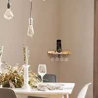 Wood Wall Mounted Wine Rack Holder