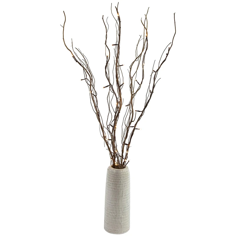 39" LED Lighted Natural Branch Bundle Christmas Decoration, Warm White Lights