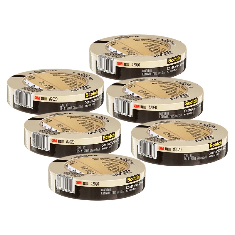 3M® 1" Masking Tape, 6 Rolls
