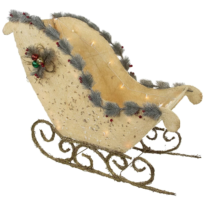 39" Ivory & Gold Sleigh Outdoor Christmas Décor