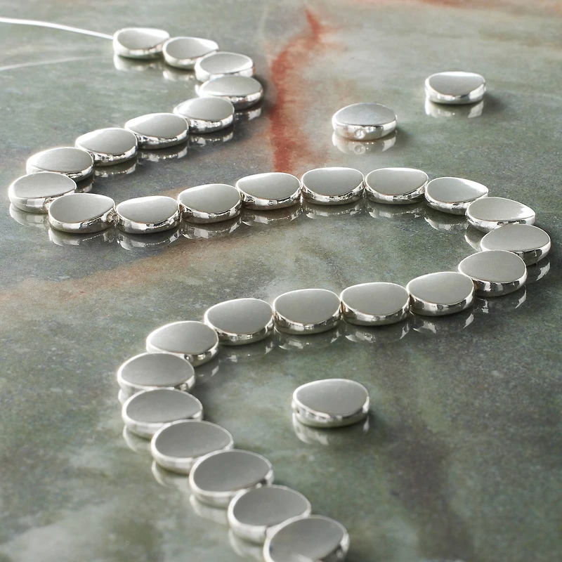 Silver Metal Coin Beads, 11mm by Bead Landing™