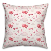 Love Balloon Pattern 18" x 18" Indoor / Outdoor Pillow