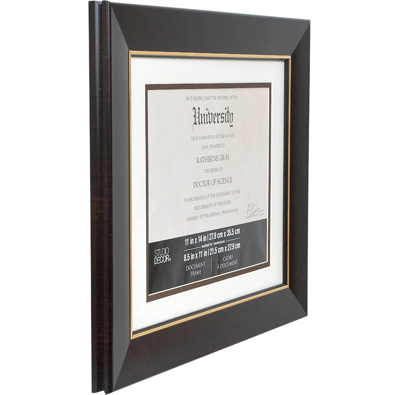 8 Pack: Brown & Gold 8.5" x 11" Document Frame with Mat by Studio Décor®