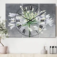 Designart 'Flower Cleome Splash I Traditional Multipanel Wall Clock