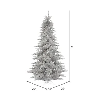 3ft. Unlit Silver Tinsel Fir Artificial Christmas Tree