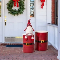 Glitzhome® Christmas Metal Santa Belt Storage Container Set