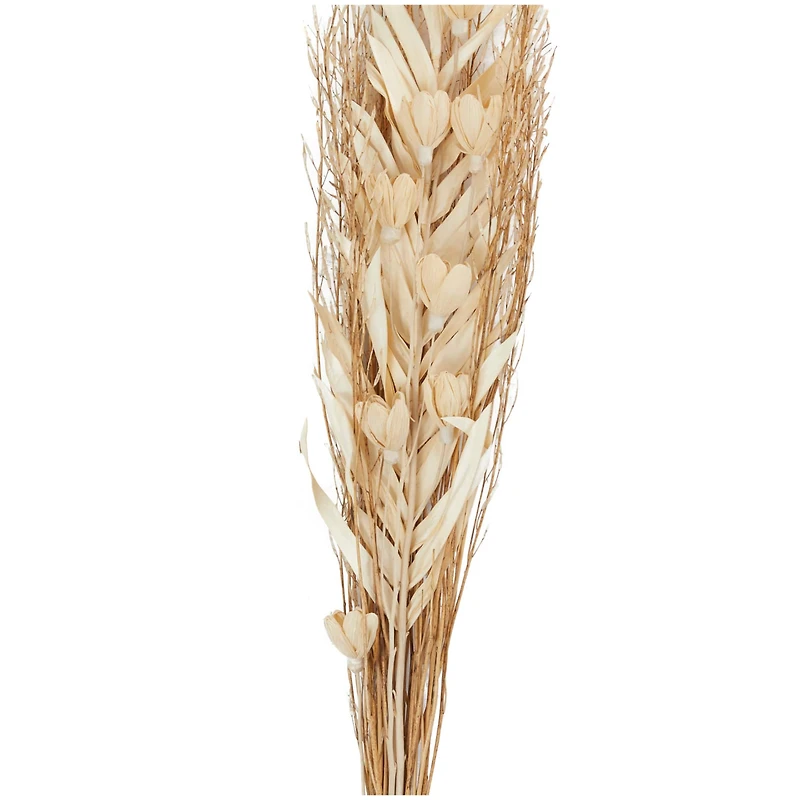 39" Cream Dried Plant Floral Bouquet Palm Leaf Natural Foliage