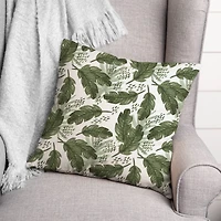 Tropical Leaves Pattern 18" x 18" Throw Pillow