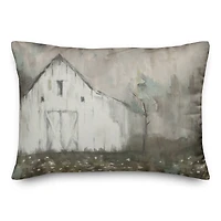 White Distressed Barn 20" x 14" Throw Pillow