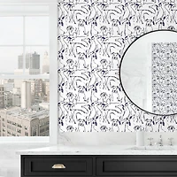 Surface Style Dog Doodle Ink Peel & Stick Wallpaper