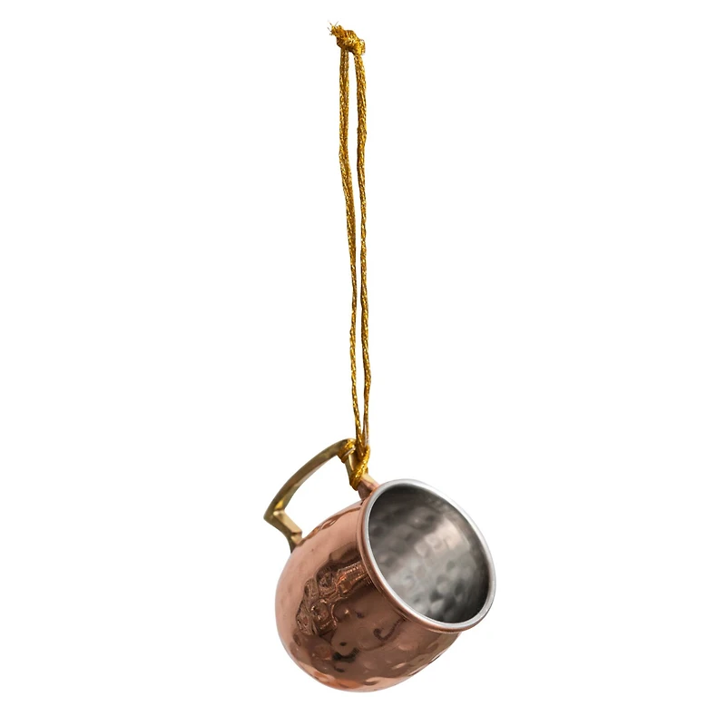 Hello Honey® 2.5" Copper Finish Hammered Stainless Steel Mule Mug Ornament