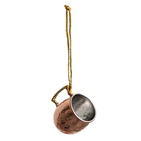 Hello Honey® 2.5" Copper Finish Hammered Stainless Steel Mule Mug Ornament