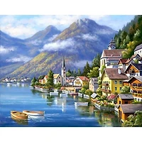 Wizardi Alpine Village Diamond Painting Kit