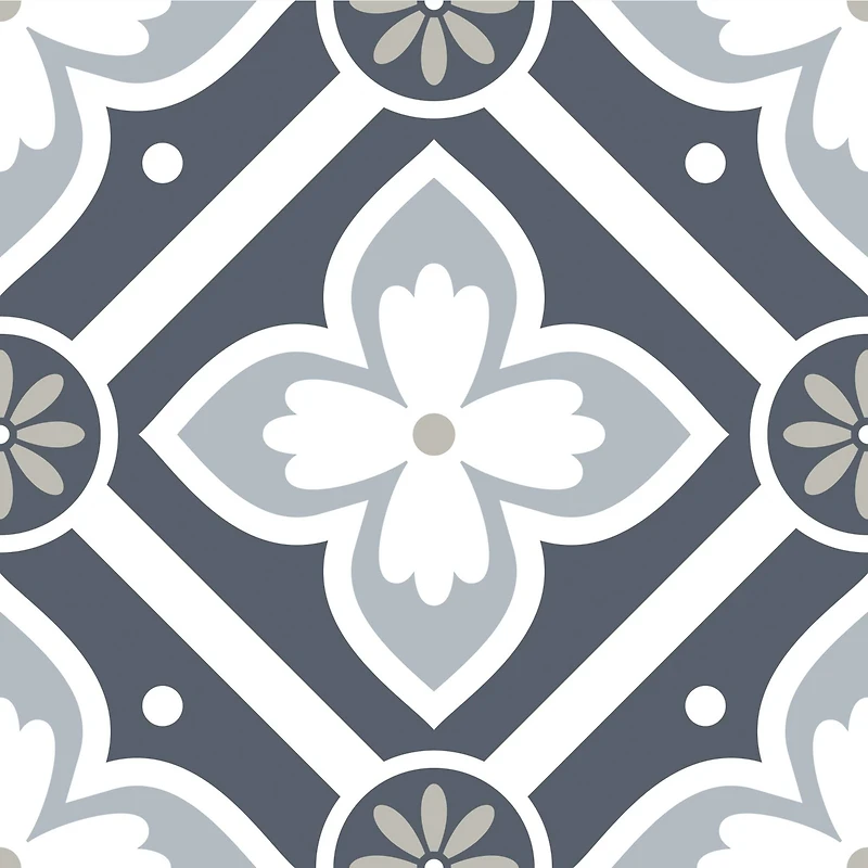 RoomMates Dublin Slate Floral Peel & Stick Floor Tile