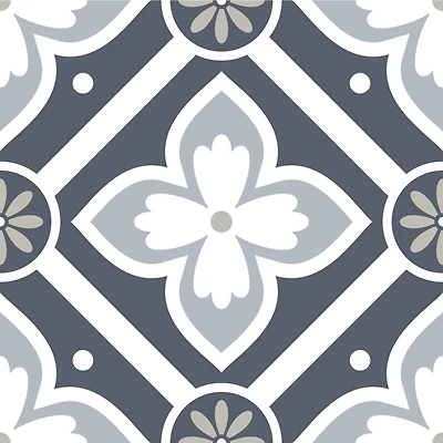 RoomMates Dublin Slate Floral Peel & Stick Floor Tile