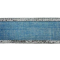 3.5" x 15ft. Metallic Blue Wired Faux Linen Ribbon by Celebrate It®