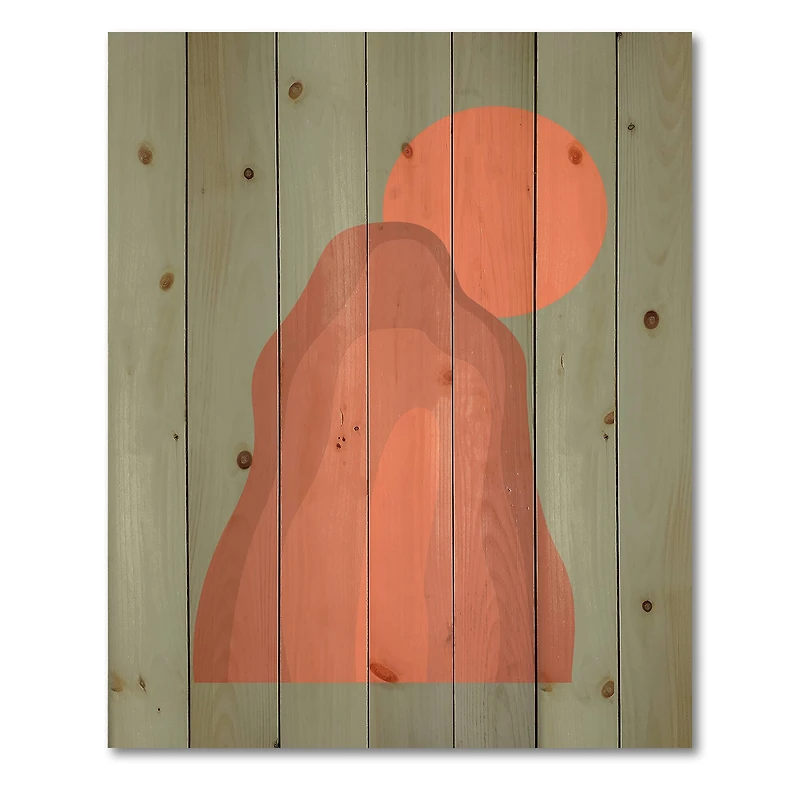 Designart - Pink Sunset Mountain Landscape