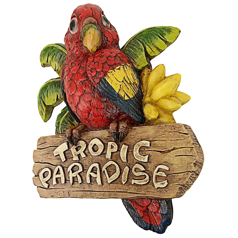 Design Toscano 10" Tropic Parrot Paradise Wall Sculpture