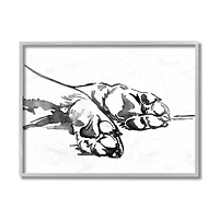 Stupell Industries Pet Animal Paws Minimal Ink Linework in Gray Frame Wall Art