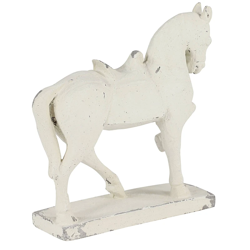 14" White Fiberglass Vintage Horse Sculpture