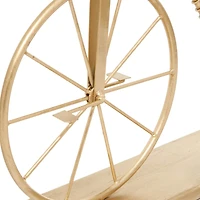 17" Gold Metal Traditional Bicycle Sculpture