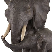14" Dark Brown Eclectic Elephant Sculpture
