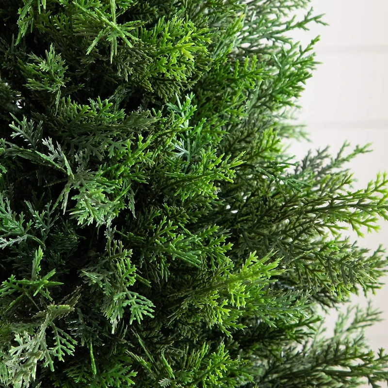 3ft. UV-Resistant Cedar Tree in White Planter