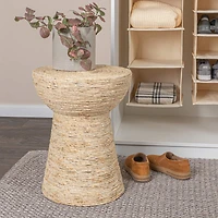 Hello Honey® 20" Natural Coiled Corn Rope Round Accent Table