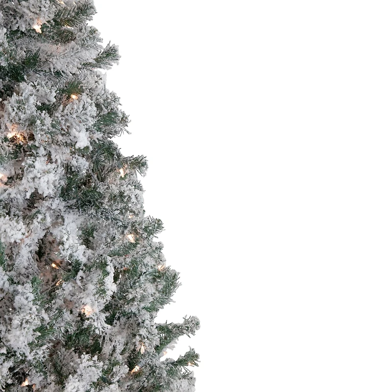 6ft. Pre-Lit Flocked Pine Artificial Christmas Tree, Clear Lights