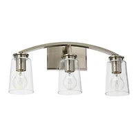 Hello Honey® Robert Stevenson Lighting Laguna Metal & Clear Glass 3-Light Vanity
