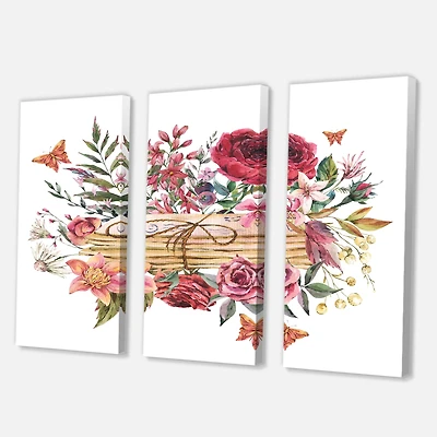 Designart - Vintage Old Letters With Wildflowers